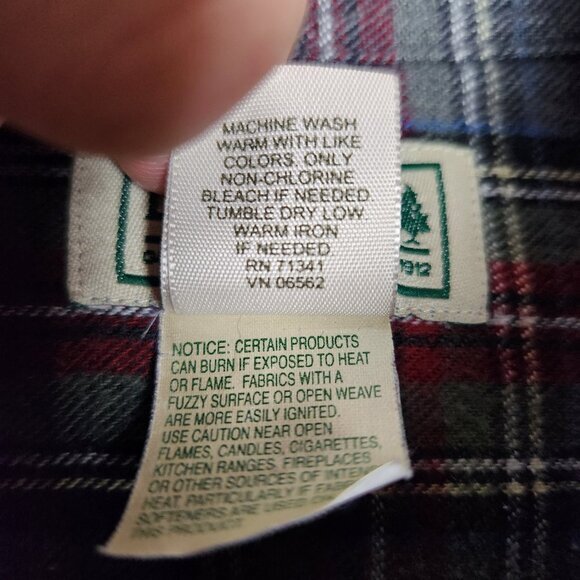 LL Bean Mens Shirt L Tall Gray Scotch Plaid Flannel Long Sleeve 228066 - Picture 4 of 5